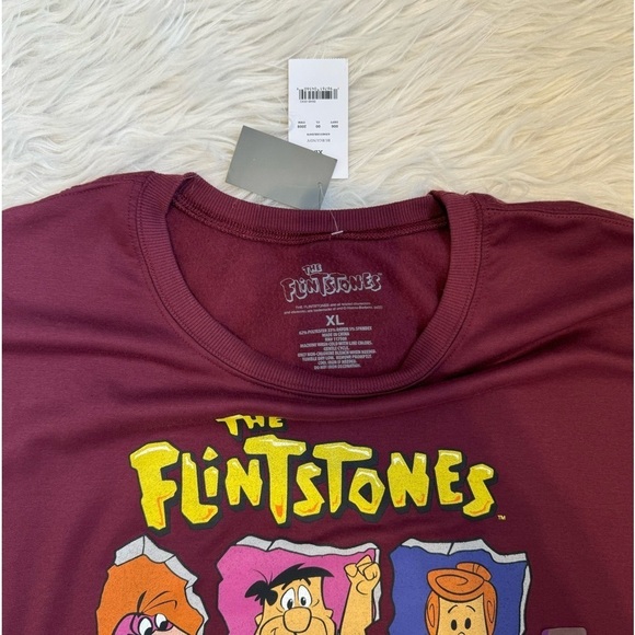 The Flintstones Women's Graphic Maroon Sweatshirt Size X- Large New With Tags - Picture 7 of 8